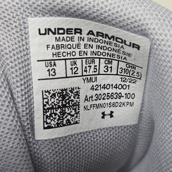 Under Armour Command MC Mid UA Lacrosse Cleats White 3025639-100 Mens Sz 13 New - Picture 4 of 10